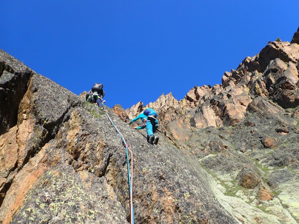 Outdoorkurs Einführung Mehrseillängen Weissmies